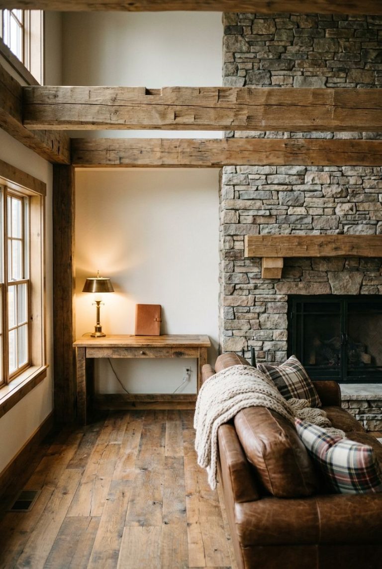 Featured image for Rustic Living Room With a Home Office: 9 Steps to Build One That Works - focus on Rustic Living Room